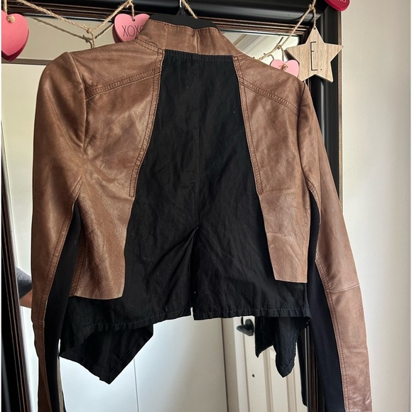 BCBGMaxazria Leather Jacket Toffee Size X small - Picture 2 of 7